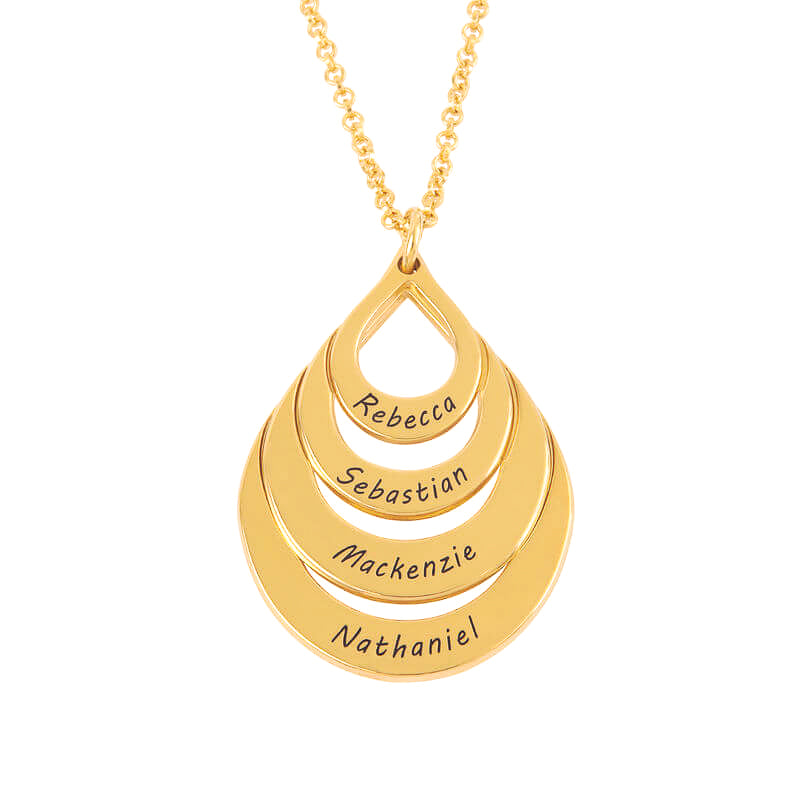 personalised water drop name necklace